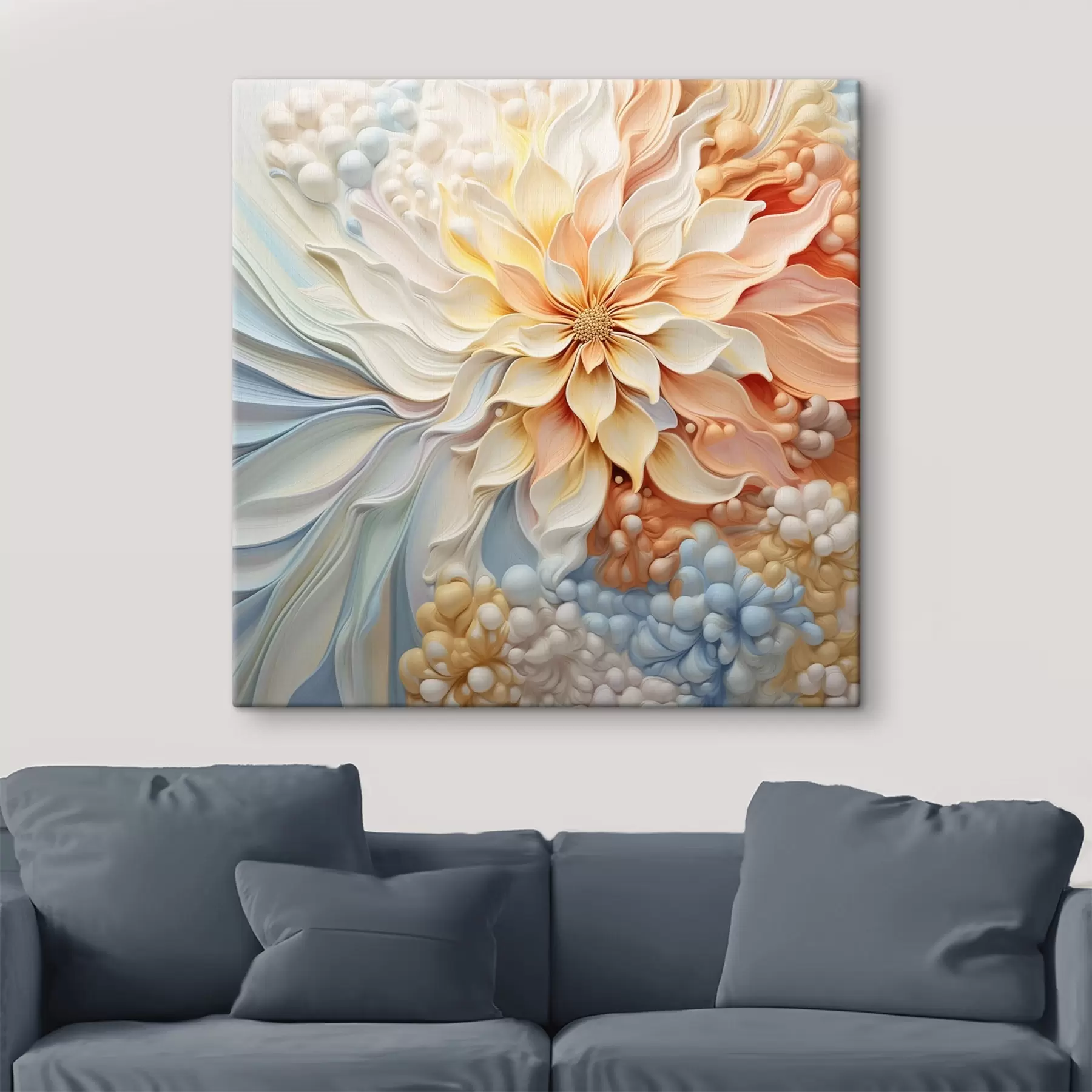 murales de pared Flor grande volumétrica s41552