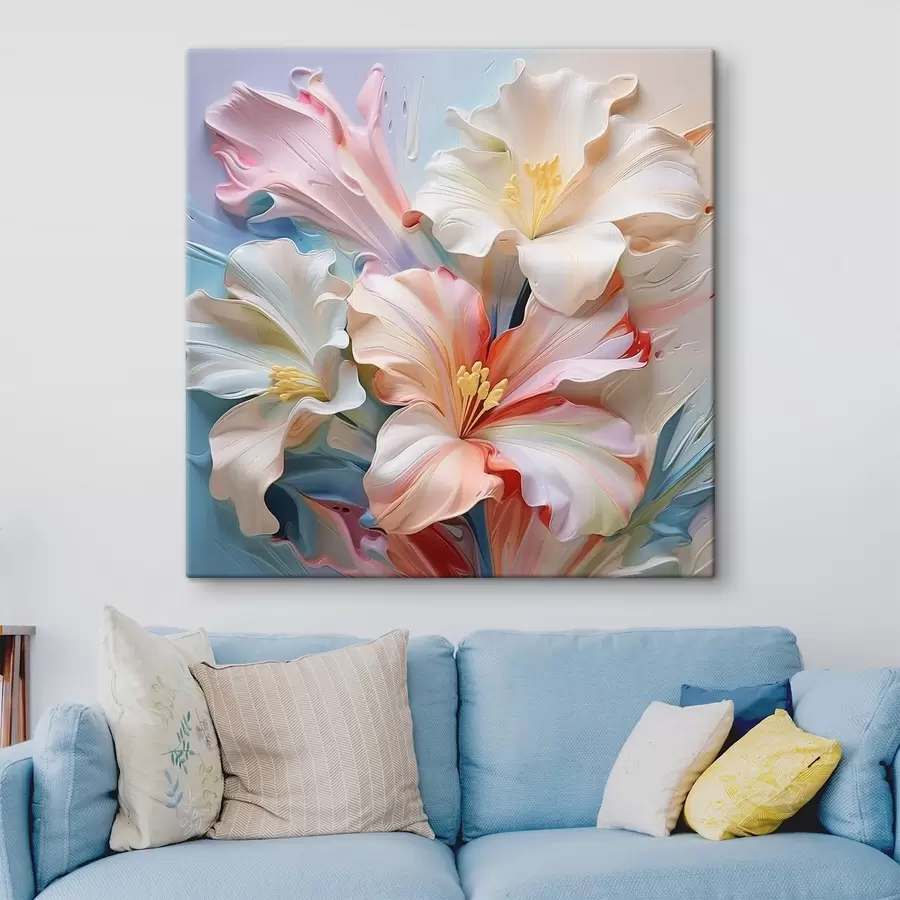murales de pared Lirios abstractos volumétricos s41554
