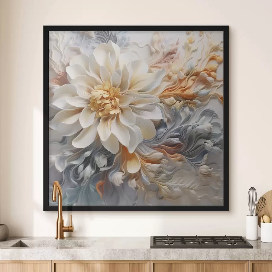 murales de pared Flor abstracta volumétrica f41551