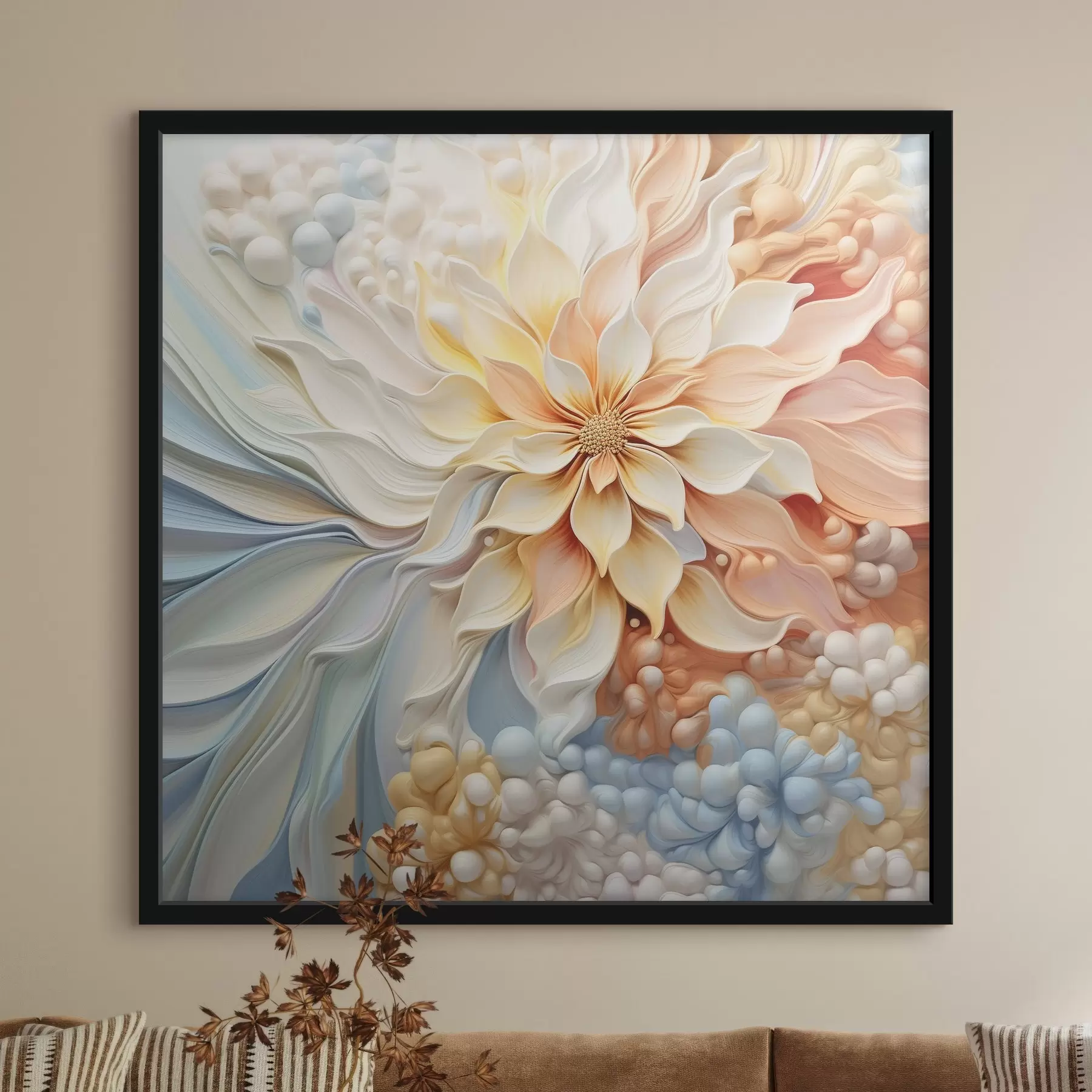 murales de pared Flor grande volumétrica f41552