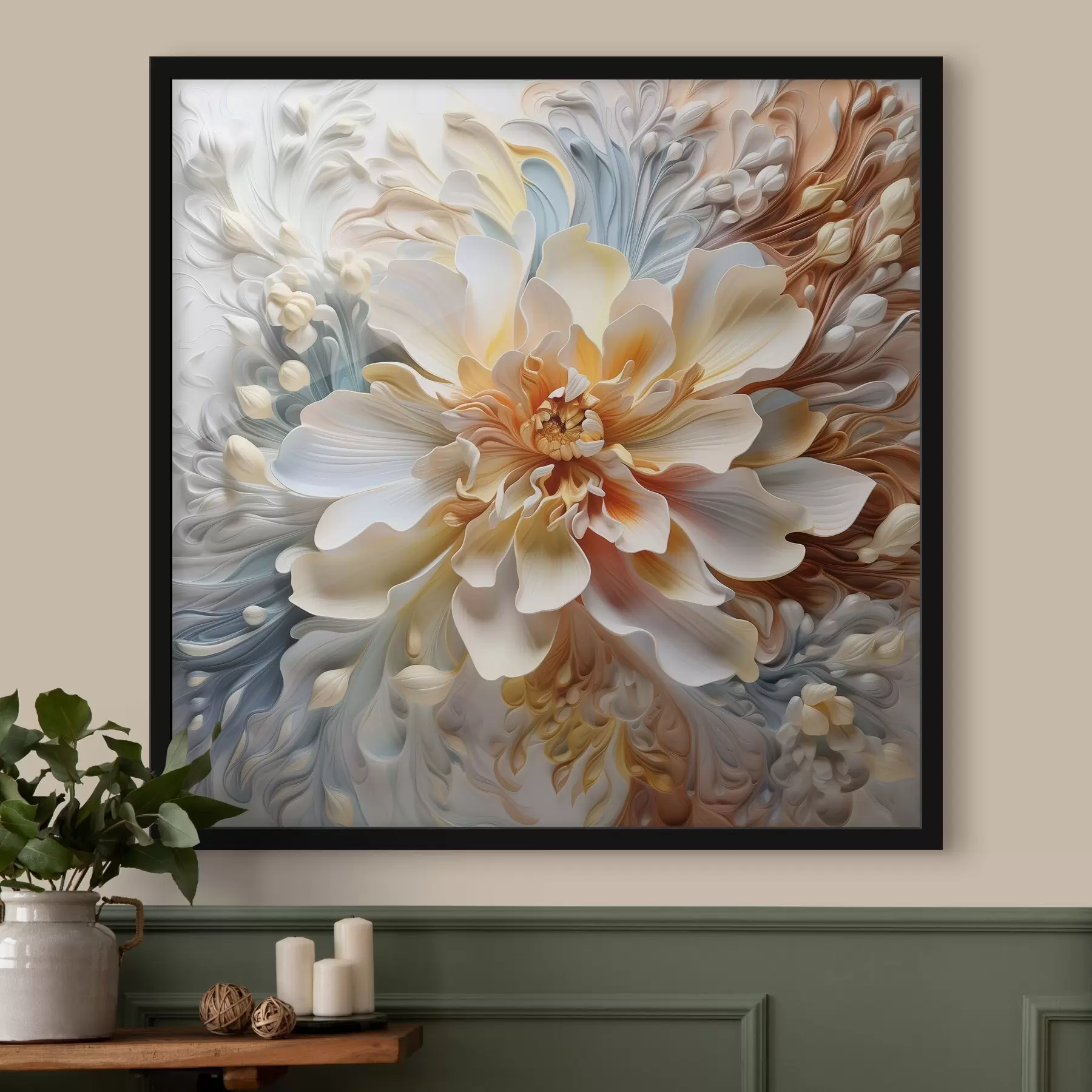 murales de pared Flor abstracta de gran volumen f41553