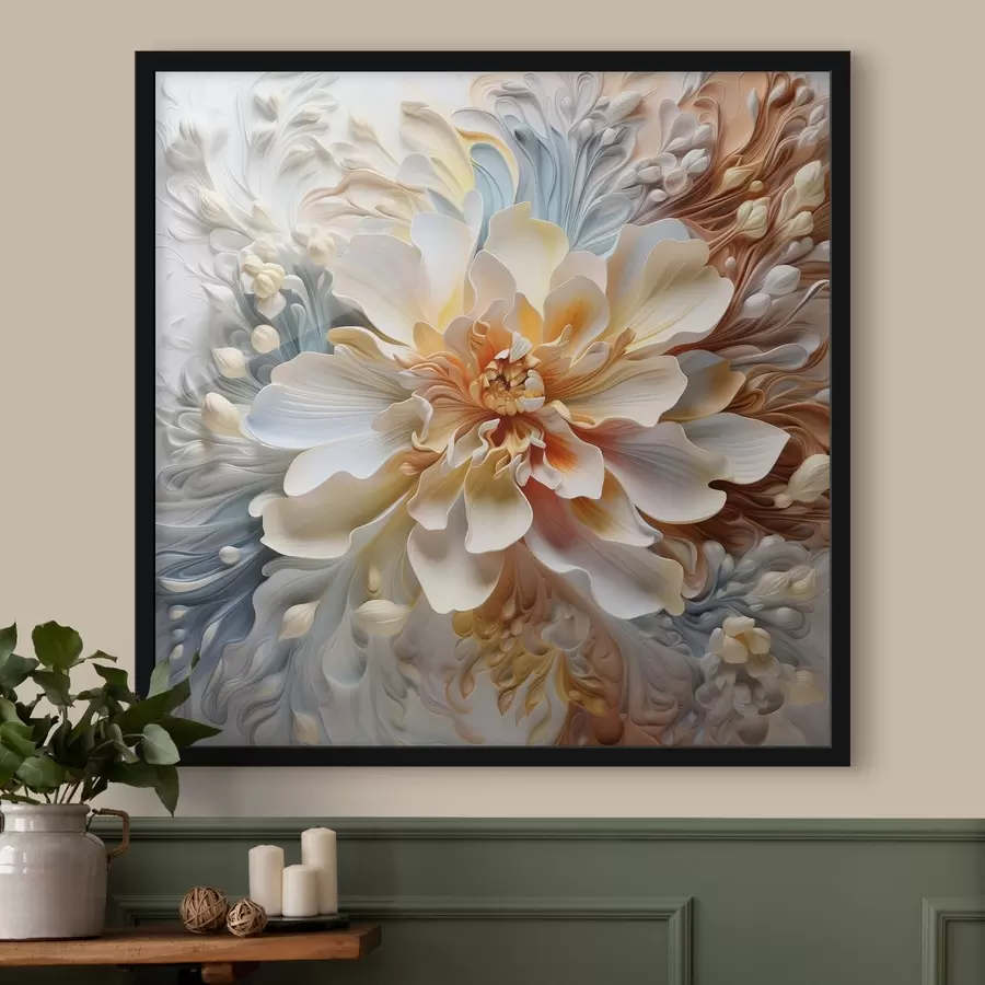 murales de pared Flor abstracta de gran volumen f41553