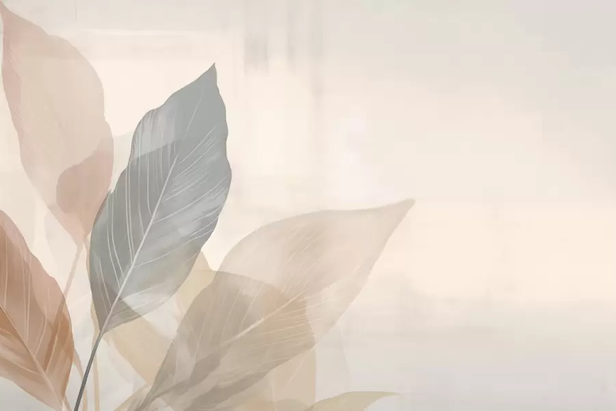 murales de pared Hojas retro w02190