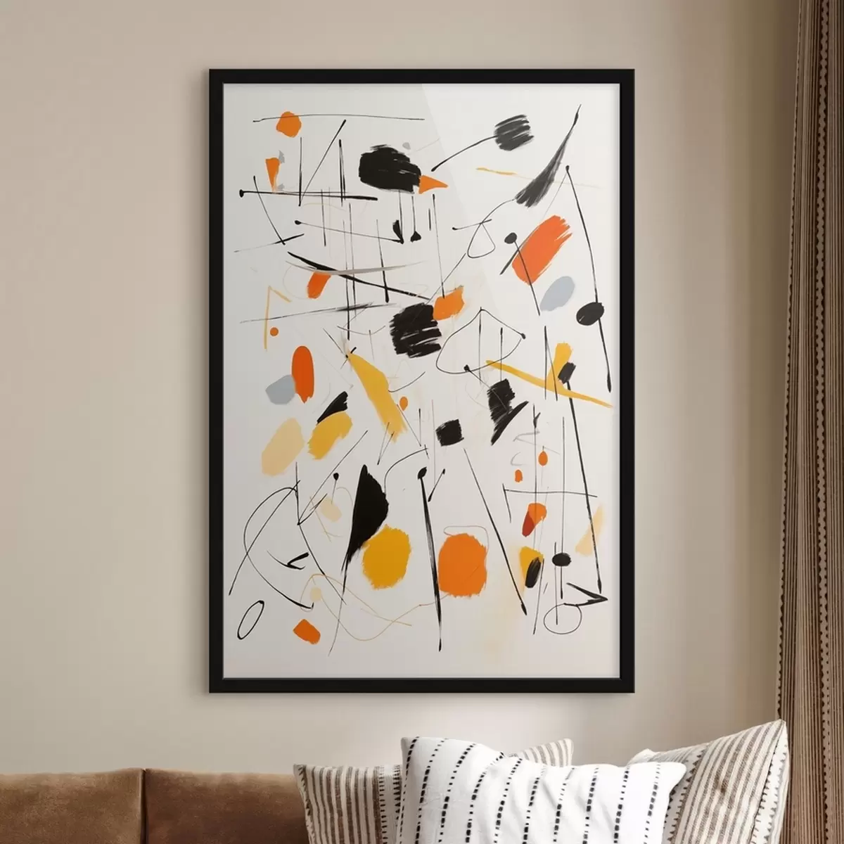 Poster Salpicaduras de pintura en el lienzo f41596