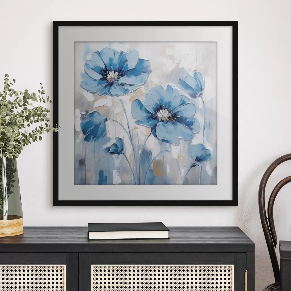 Poster Flores azules pintadas f41597