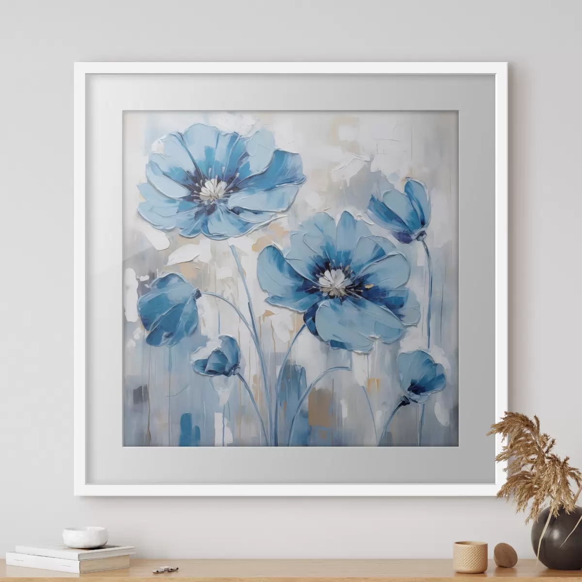 Poster Flores azules pintadas f41597