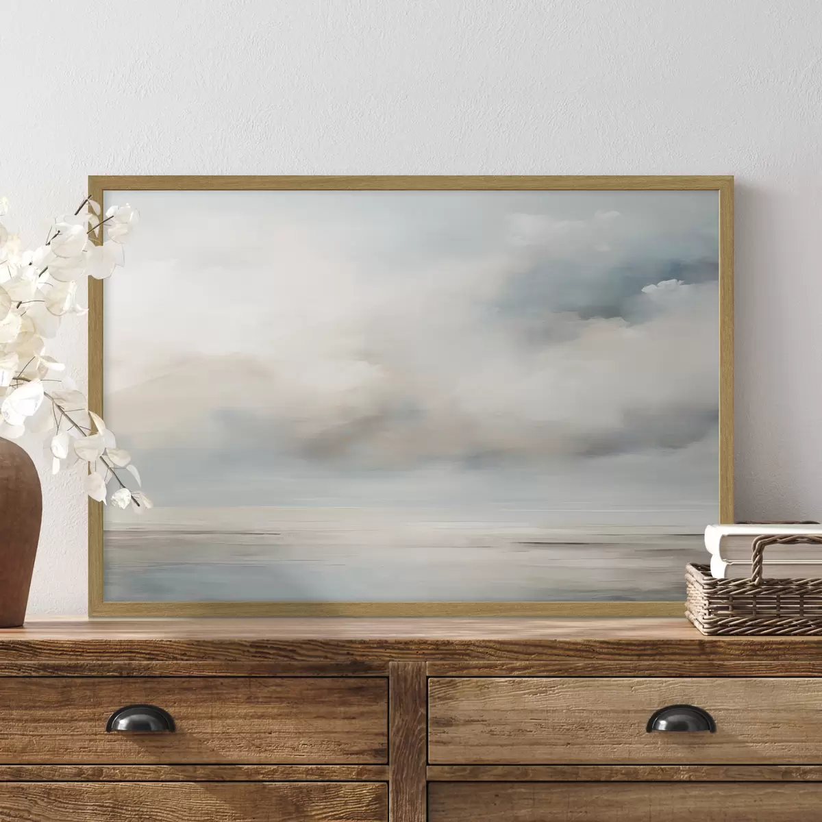 Poster Mar y nubes acuarela f41602