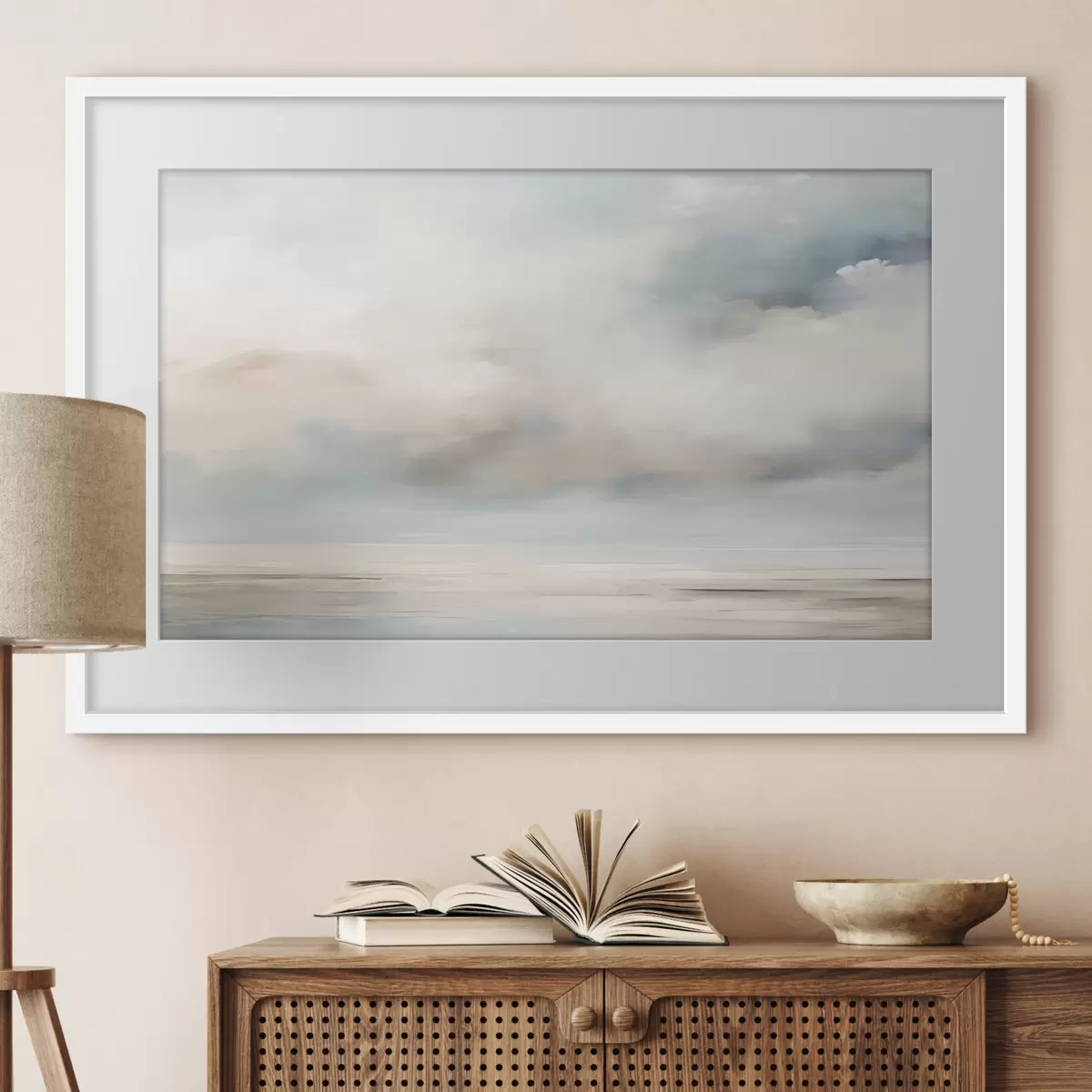 Poster Mar y nubes acuarela f41602