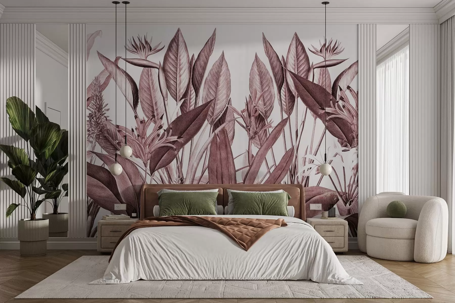 murales de pared Flora tropical en tonos serenos u96833v1