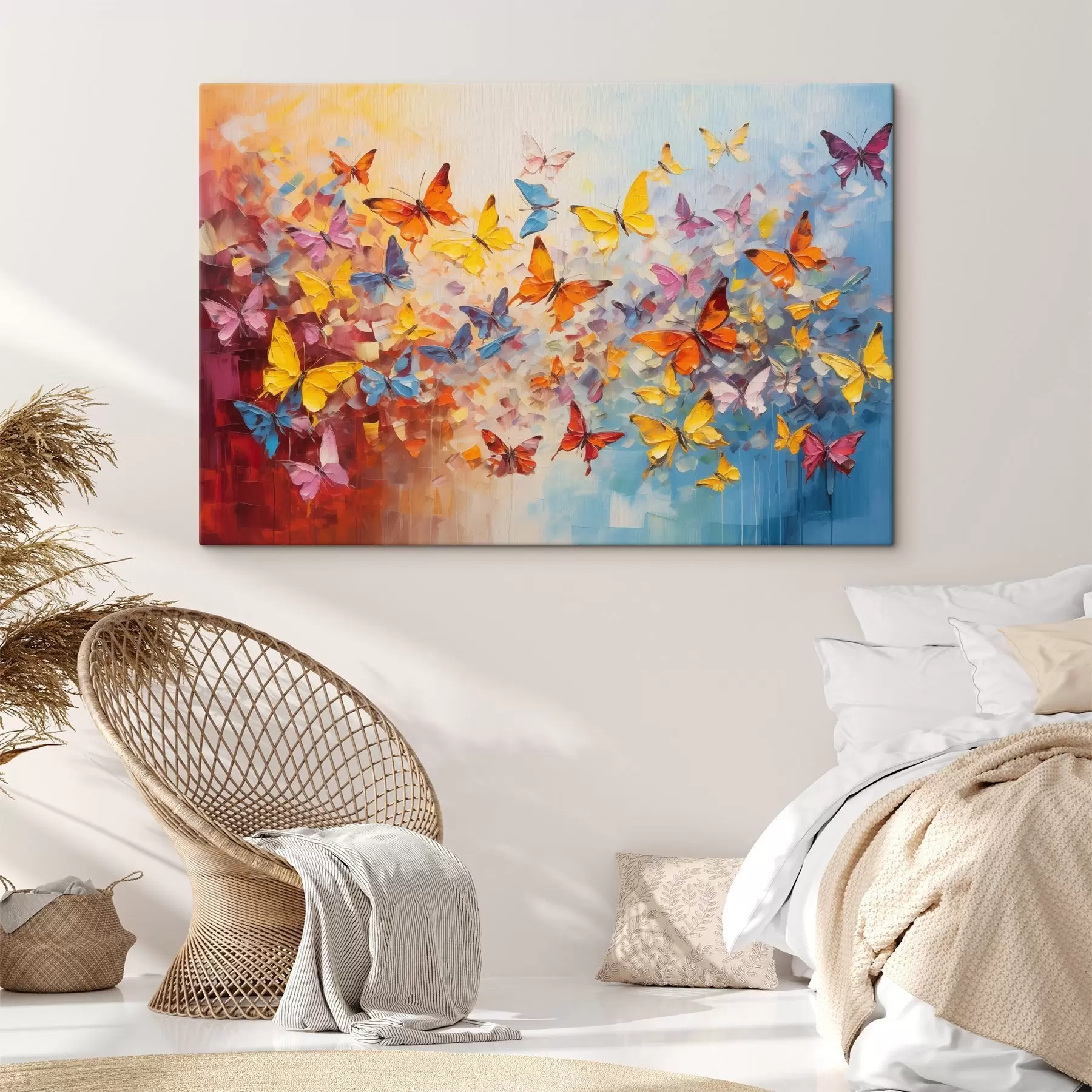 murales de pared Muchas mariposas con pintura s41561