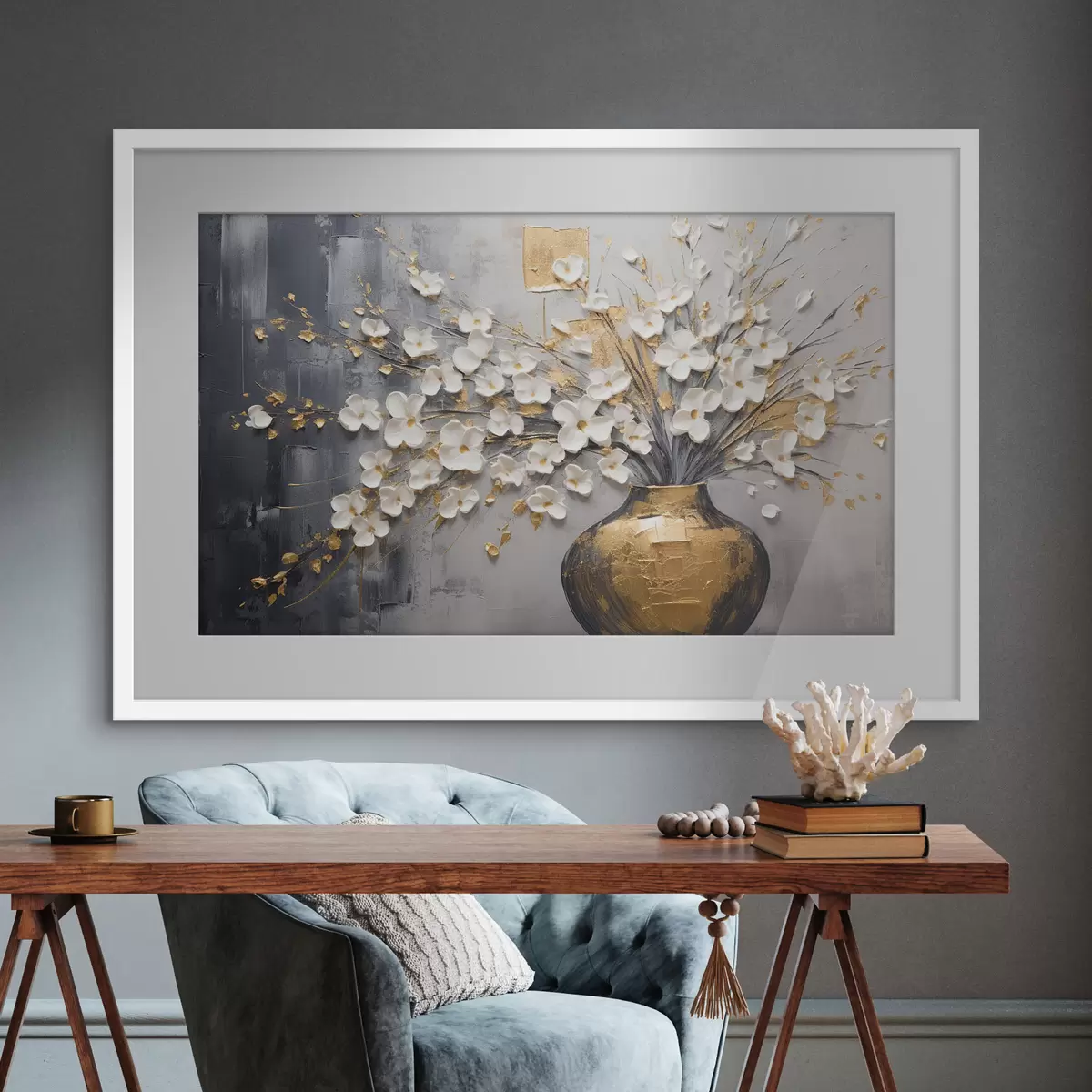 Poster Ramas de luz dorada f41558