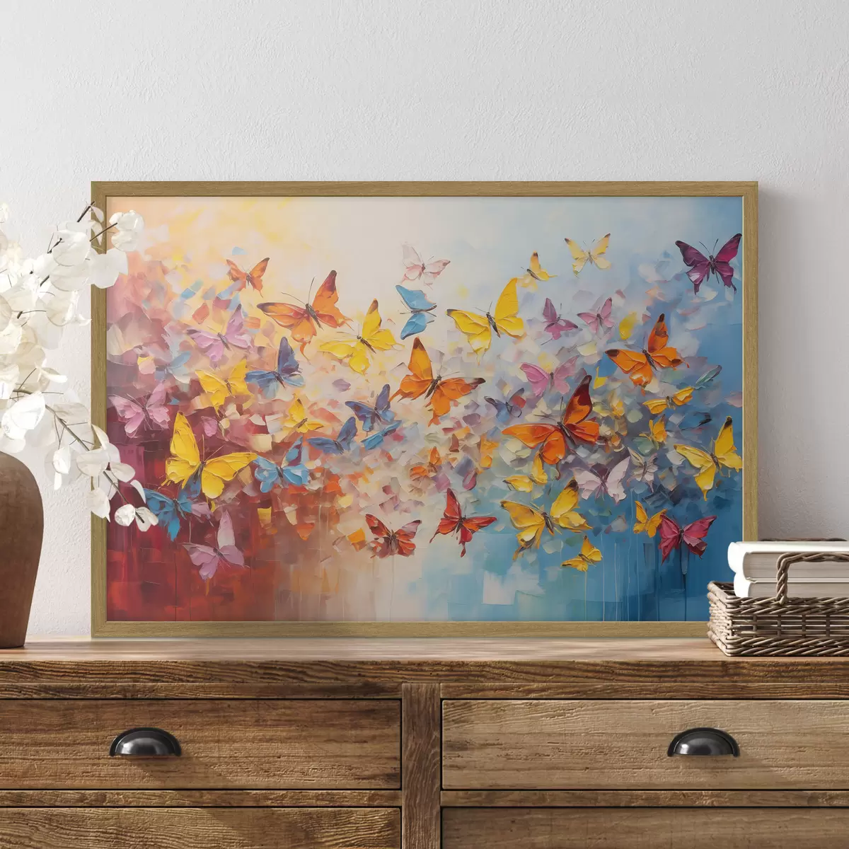 Poster Muchas mariposas con pintura f41561