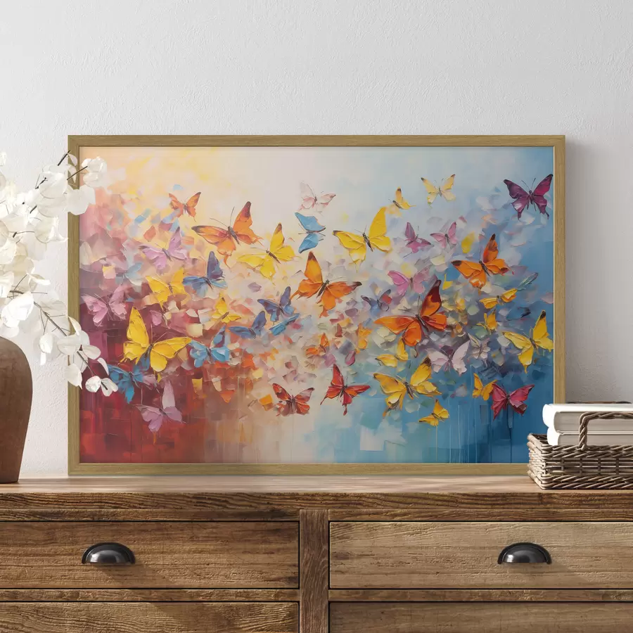murales de pared Muchas mariposas con pintura f41561