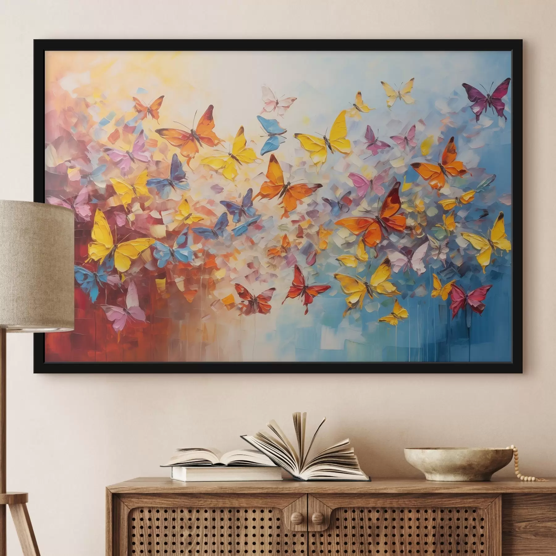 murales de pared Muchas mariposas con pintura f41561