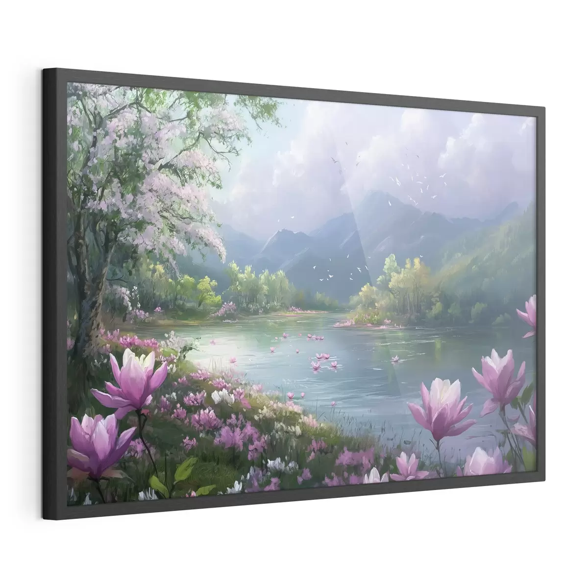 Poster hermoso lago entre las montañas f41629