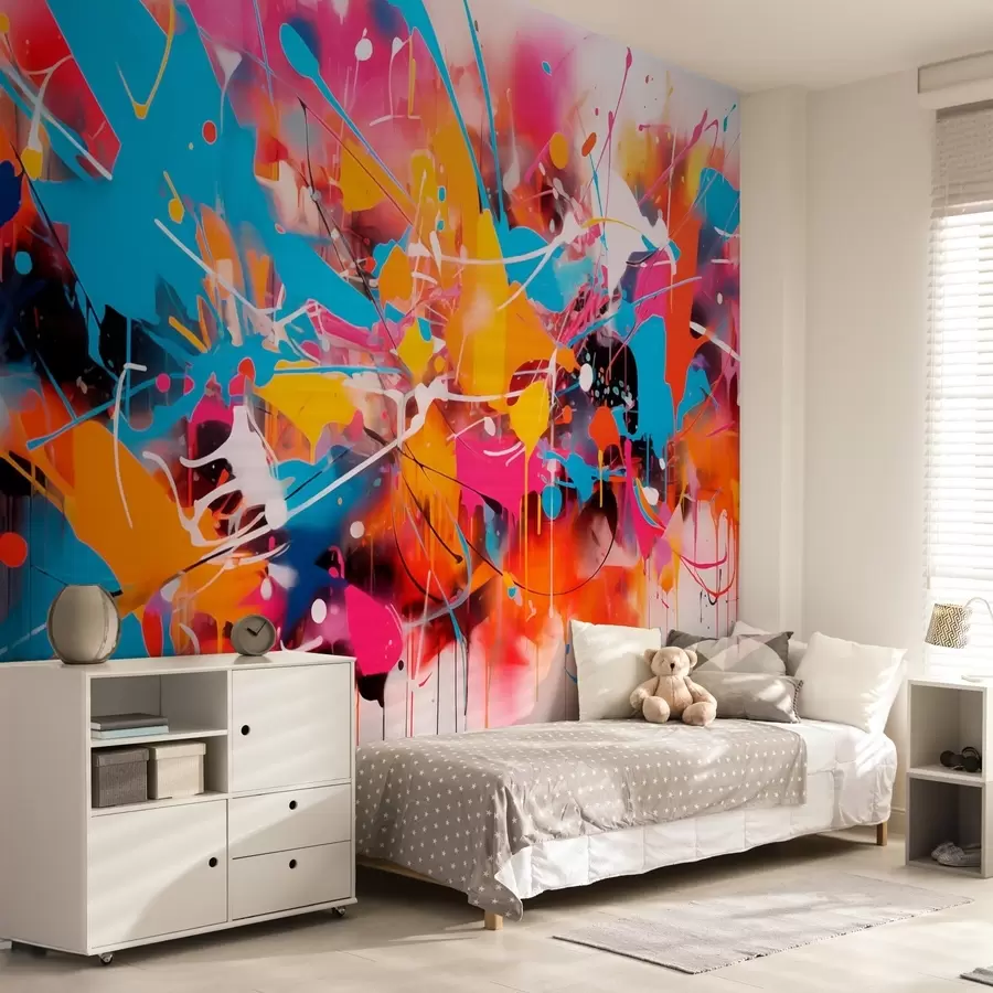 murales de pared Salpicadura abstracta de colores vivos w02219