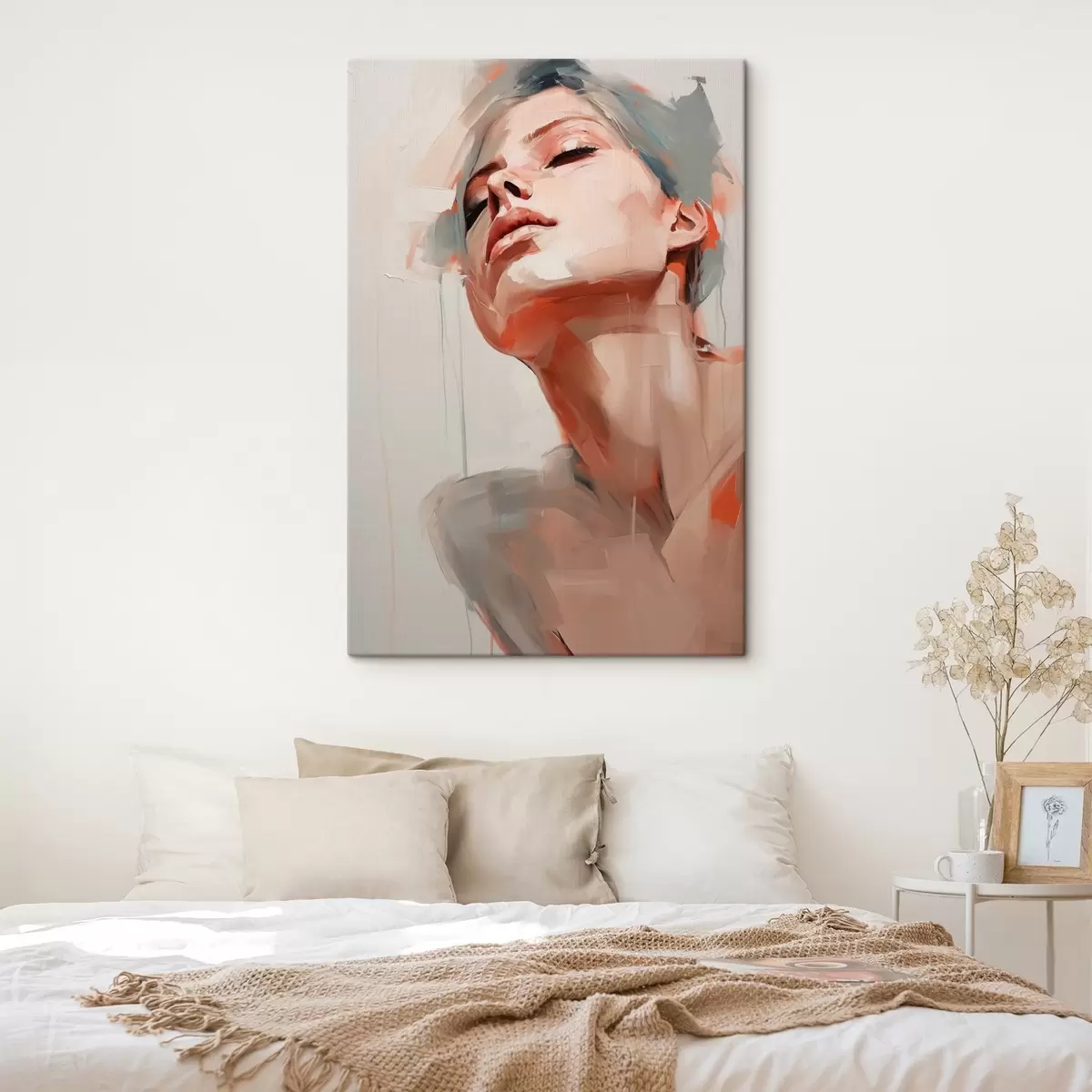 murales de pared Retrato de niña, imitación de pintura s41665