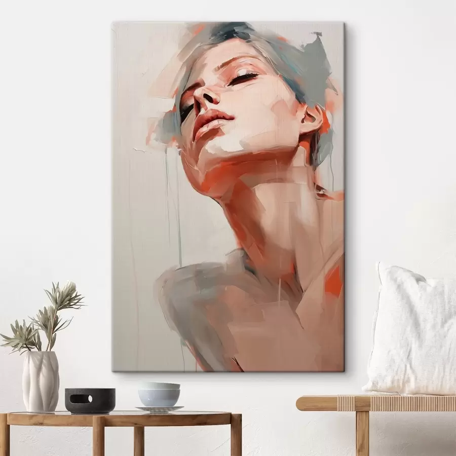 murales de pared Retrato de niña, imitación de pintura s41665