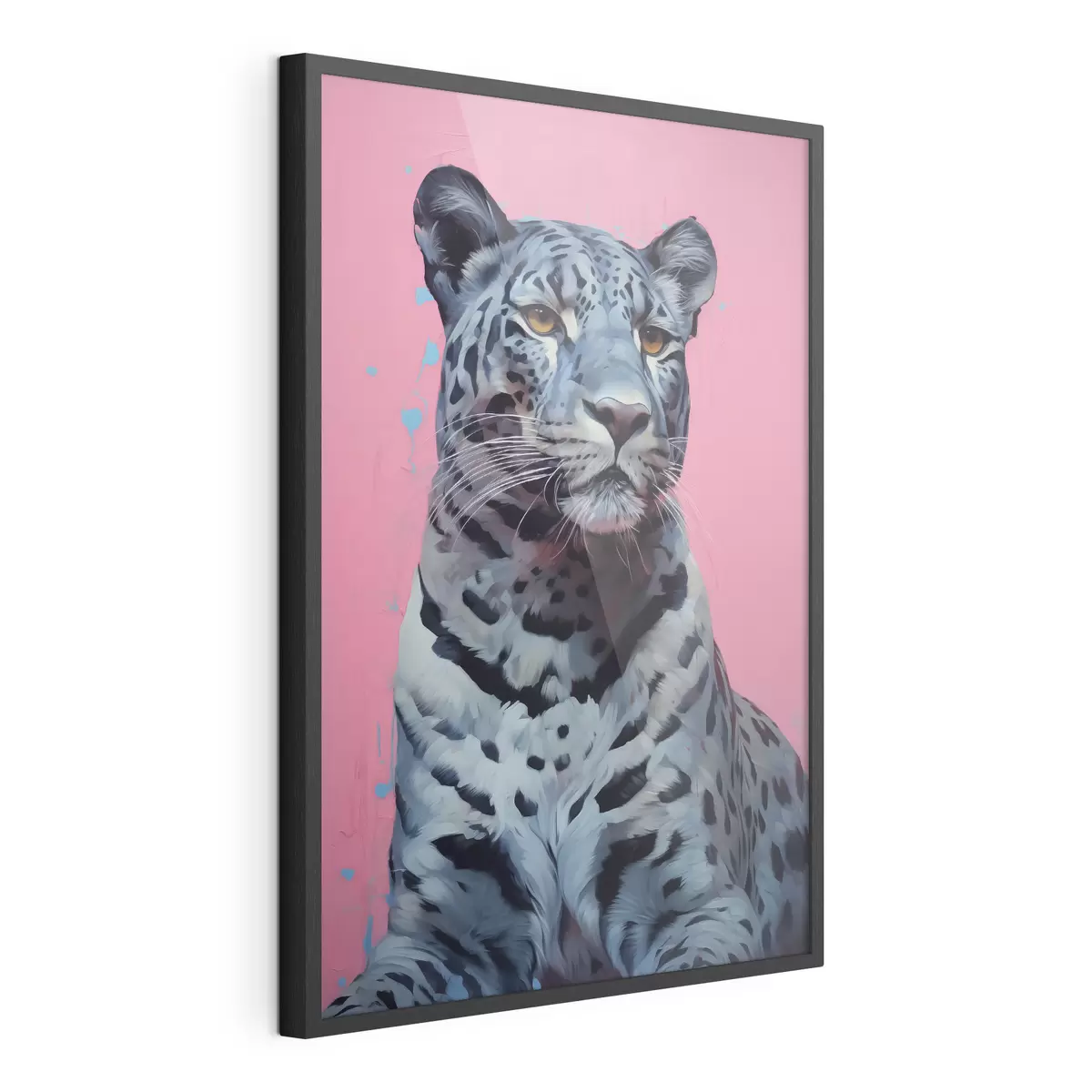 Poster Tigre azul sobre fondo rosa f41658