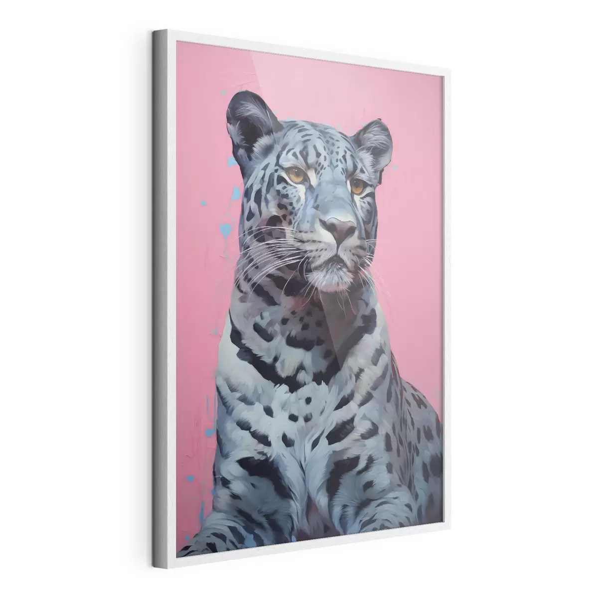Poster Tigre azul sobre fondo rosa f41658