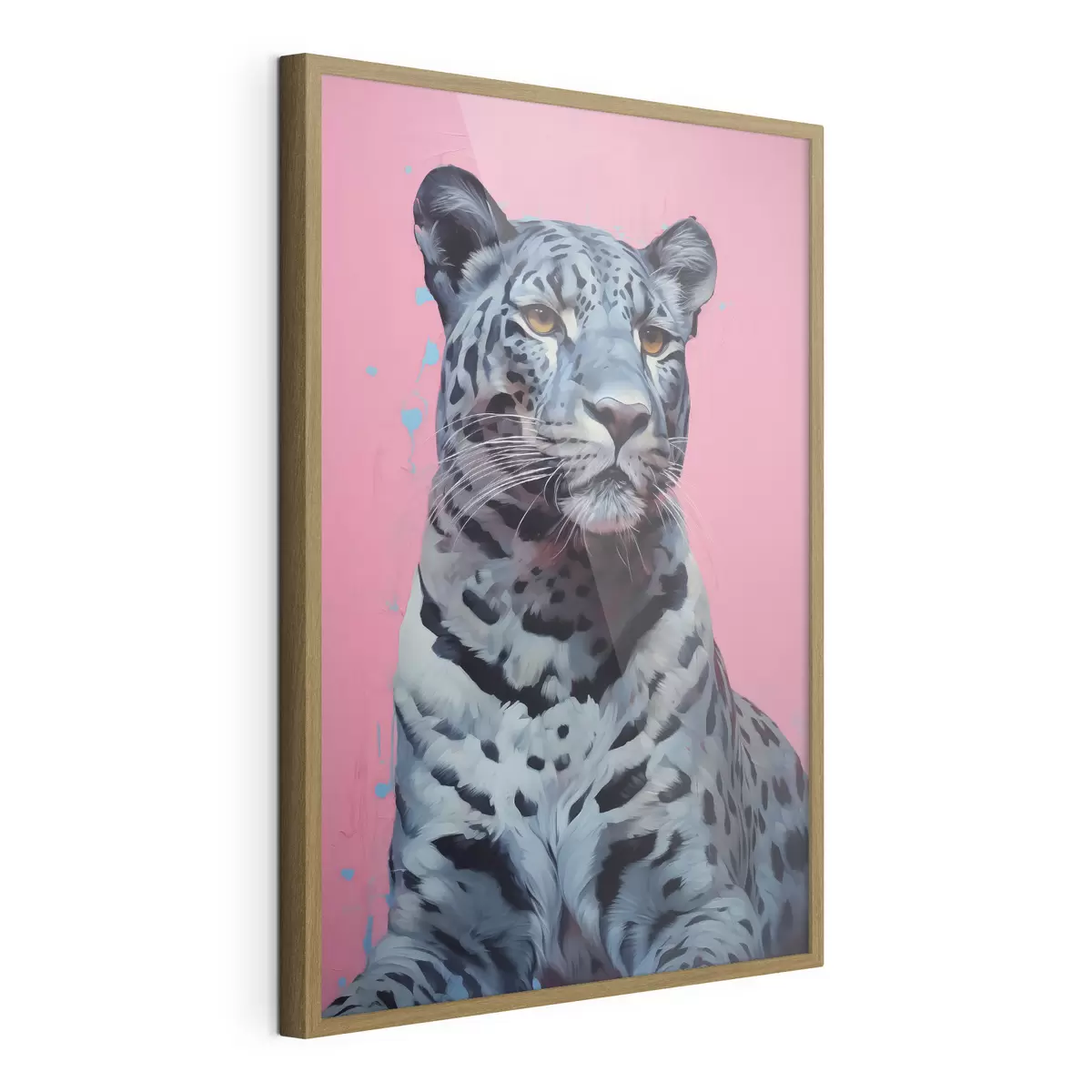 Poster Tigre azul sobre fondo rosa f41658