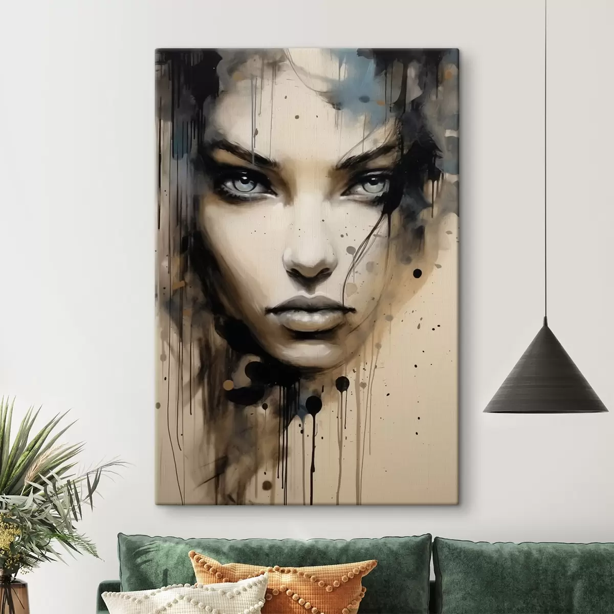 murales de pared Retrato femenino abstracto s41670