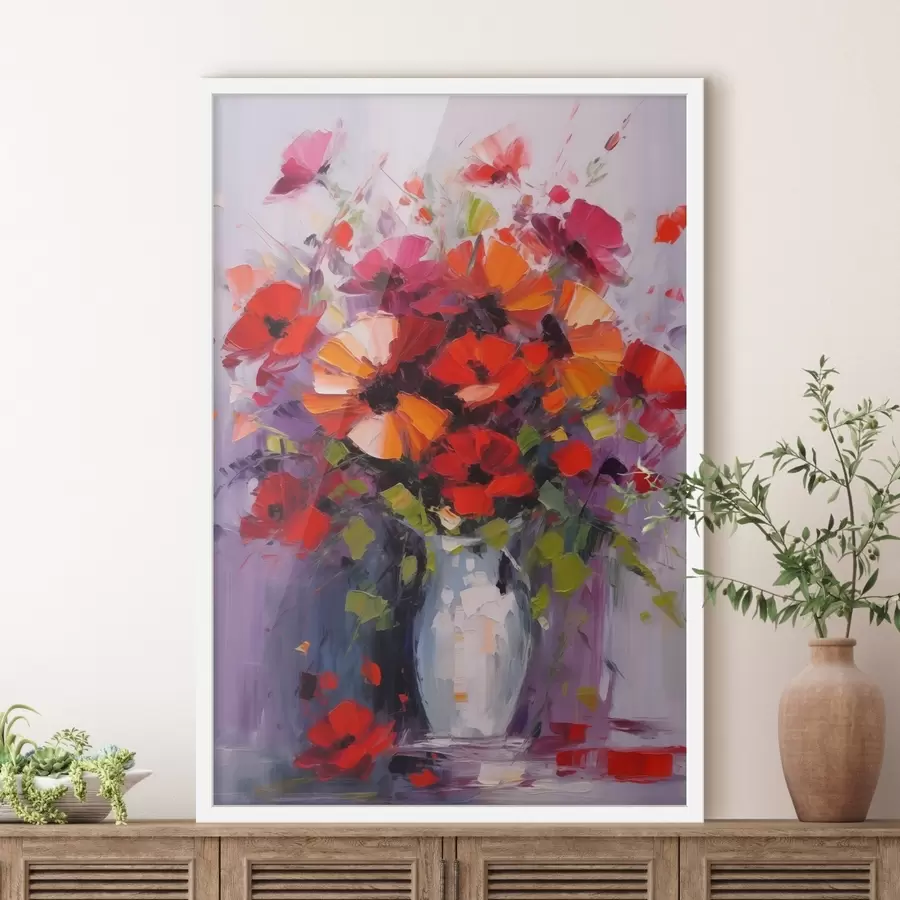 murales de pared Ramo de amapolas rojas f41666