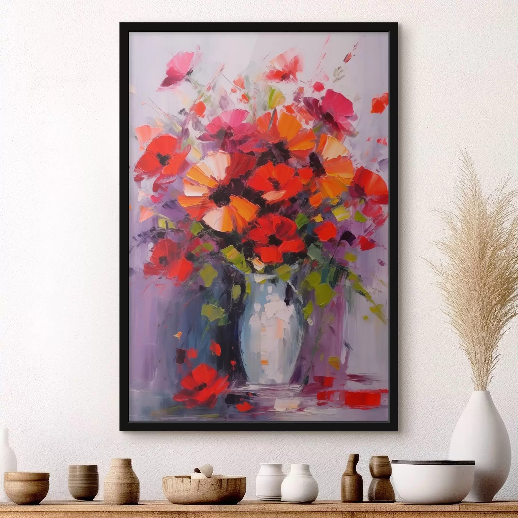 murales de pared Ramo de amapolas rojas f41666