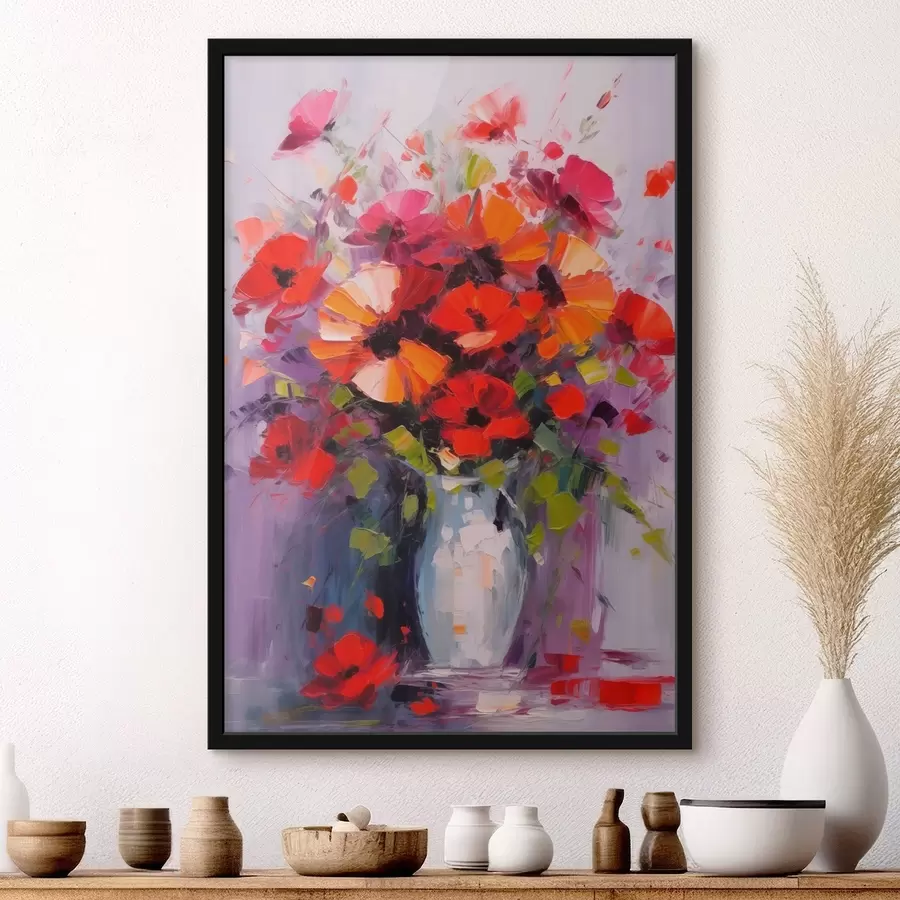 murales de pared Ramo de amapolas rojas f41666