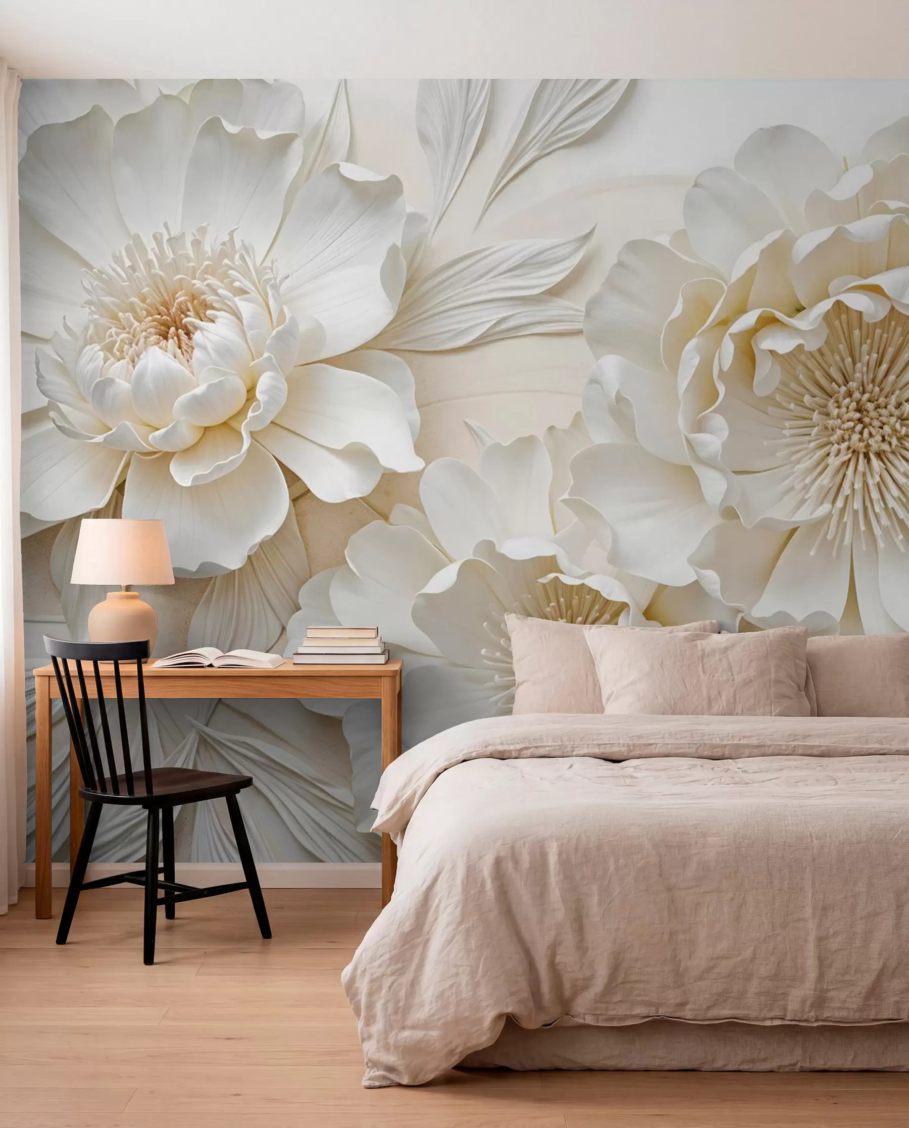 murales de pared Peonías blancas w08431