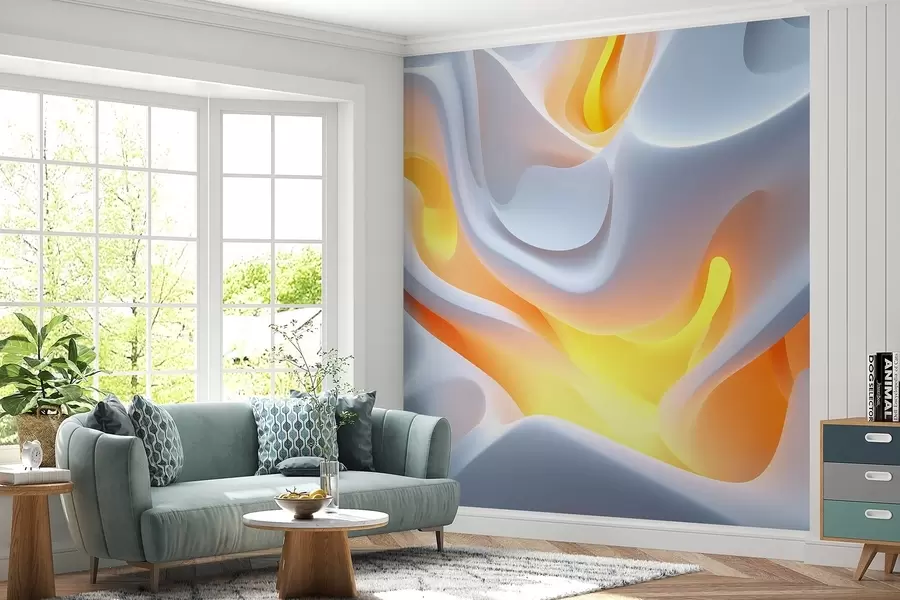 murales de pared Ondas urbanas abstractas con resplandor interior simulado w02249