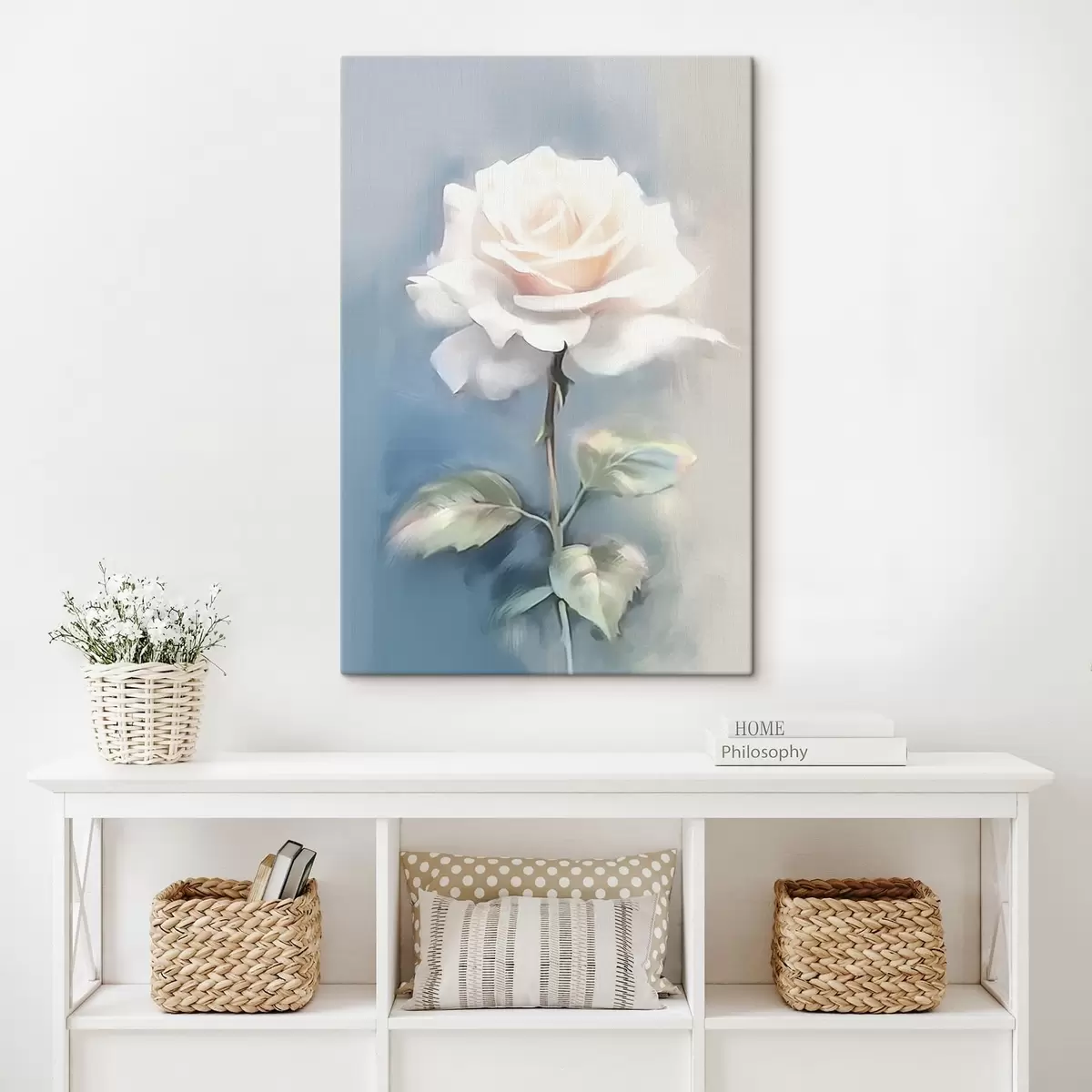 murales de pared Rosa blanca s41696