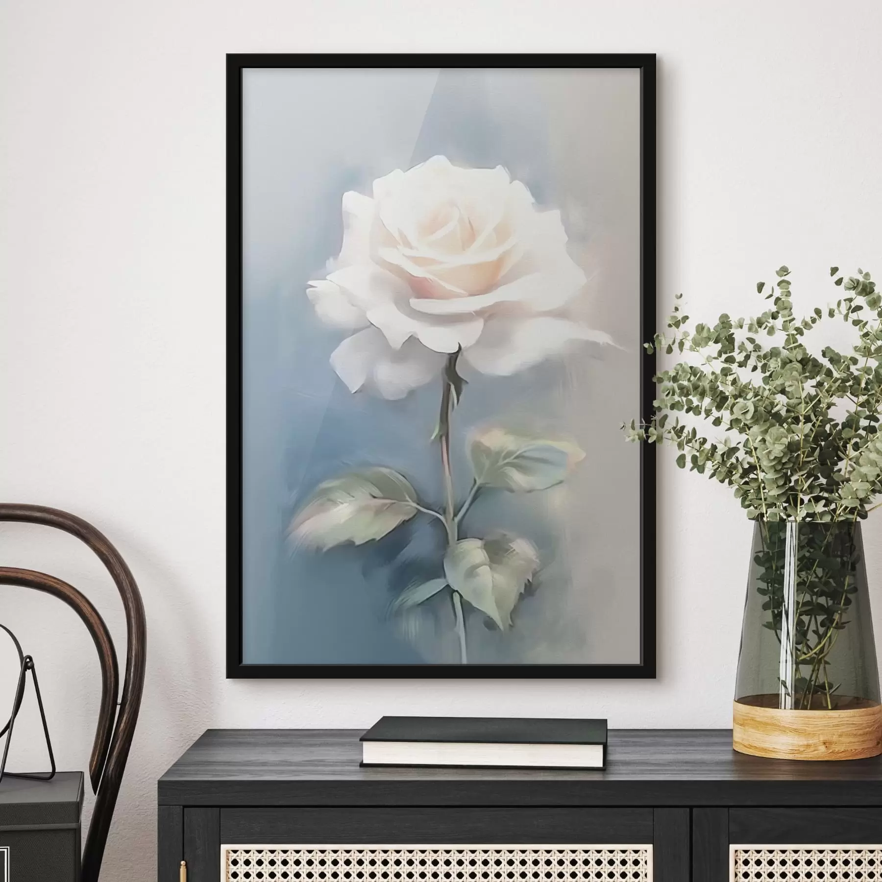 murales de pared Rosa blanca f41696