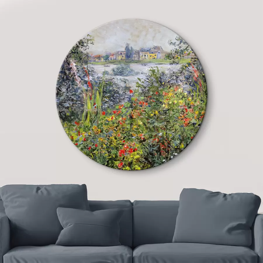 murales de pared Flores vibrantes junto a un lago tranquilo r04136