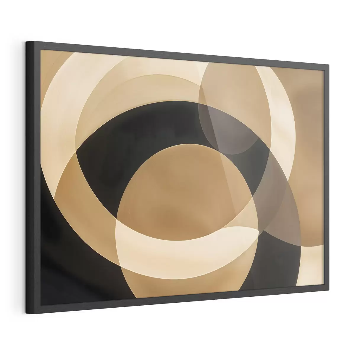 Poster Formas geométricas en tonos marrón, beige y negro que crean una composición abstracta y minimalista f41741