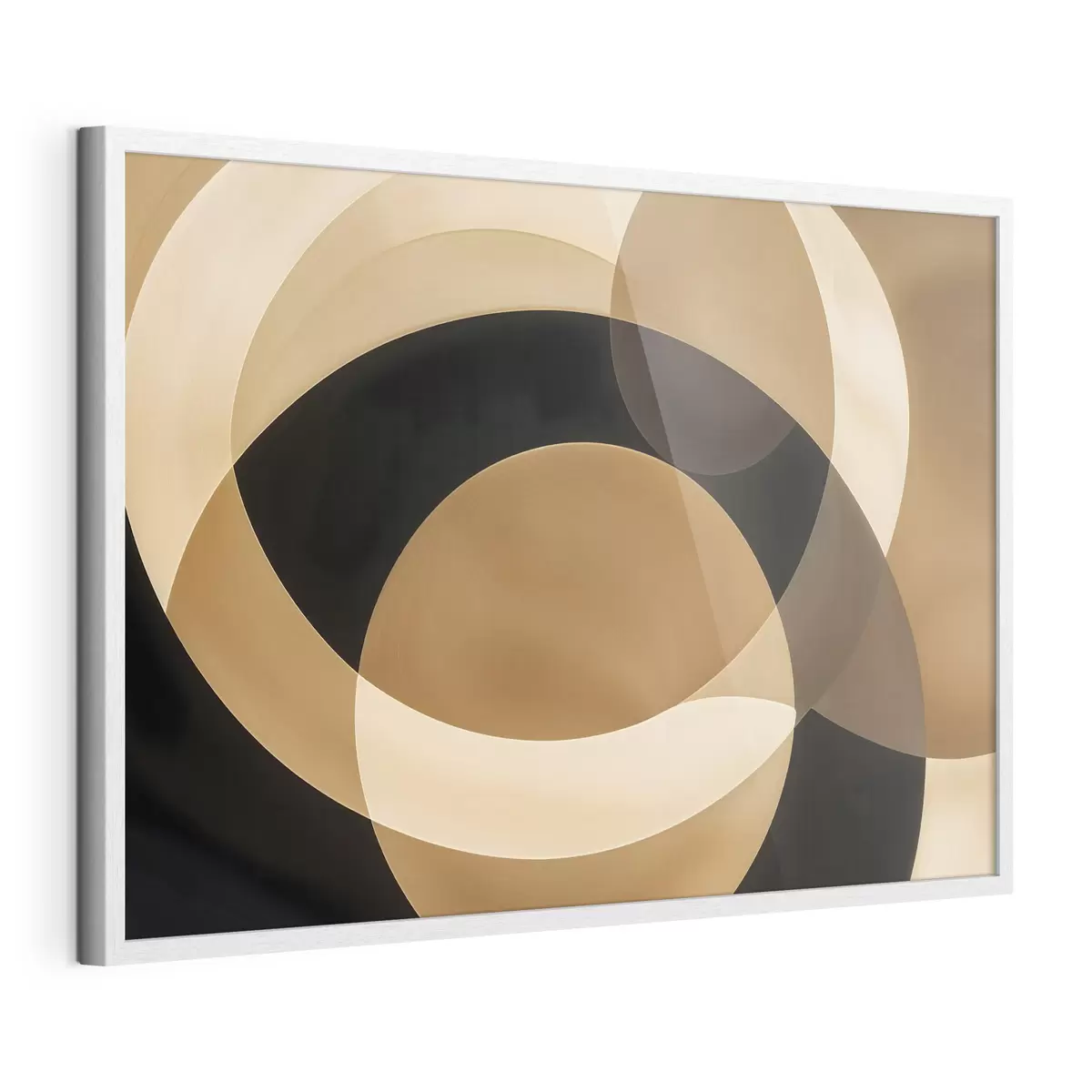 Poster Formas geométricas en tonos marrón, beige y negro que crean una composición abstracta y minimalista f41741