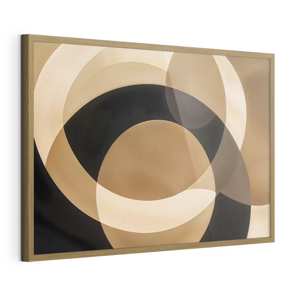 Poster Formas geométricas en tonos marrón, beige y negro que crean una composición abstracta y minimalista f41741