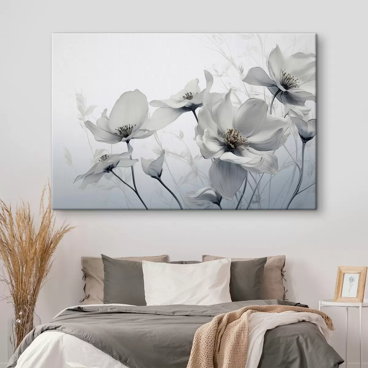 murales de pared Delicadas flores grises s41829