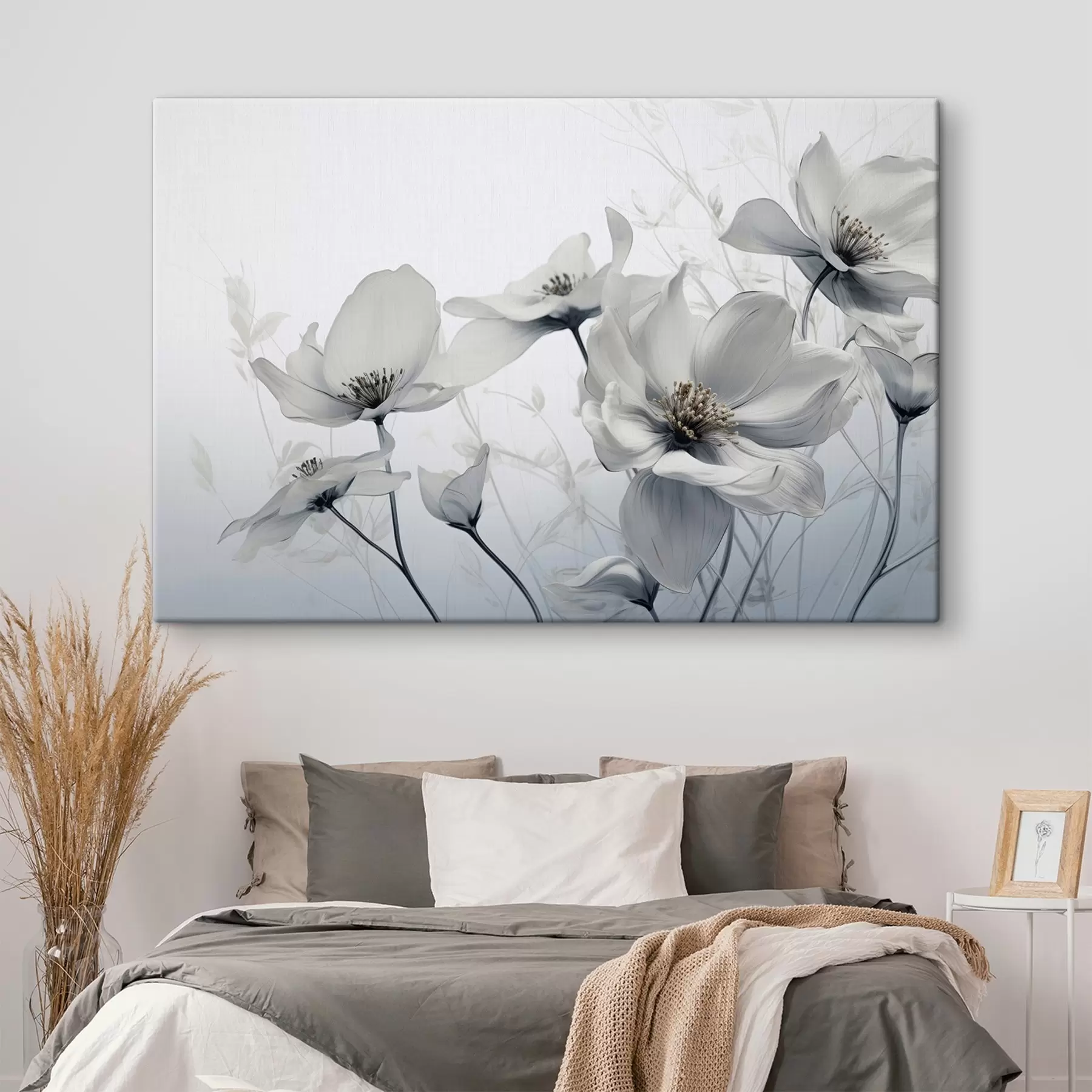 murales de pared Delicadas flores grises s41829