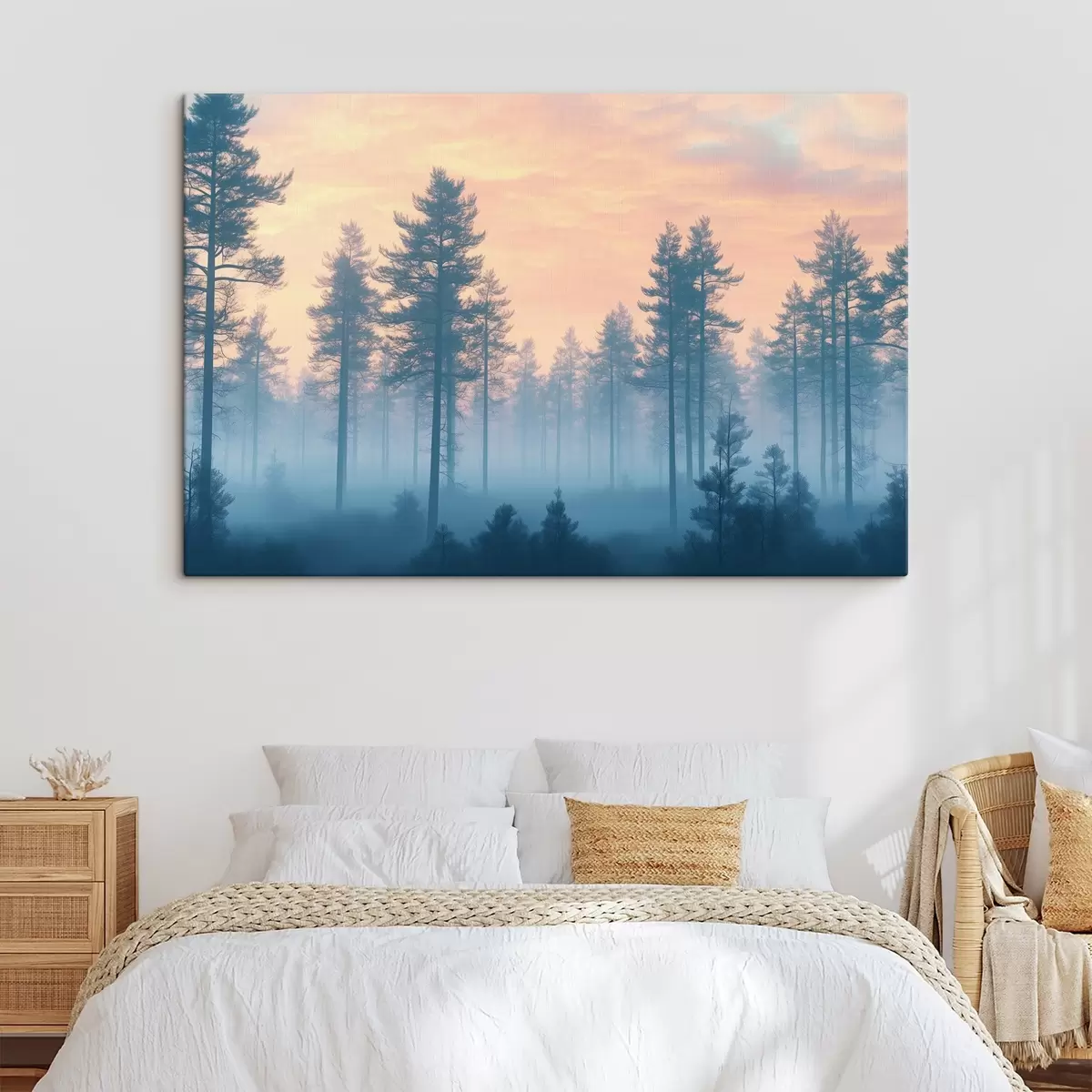 murales de pared Bosque brumoso por la mañana s41832