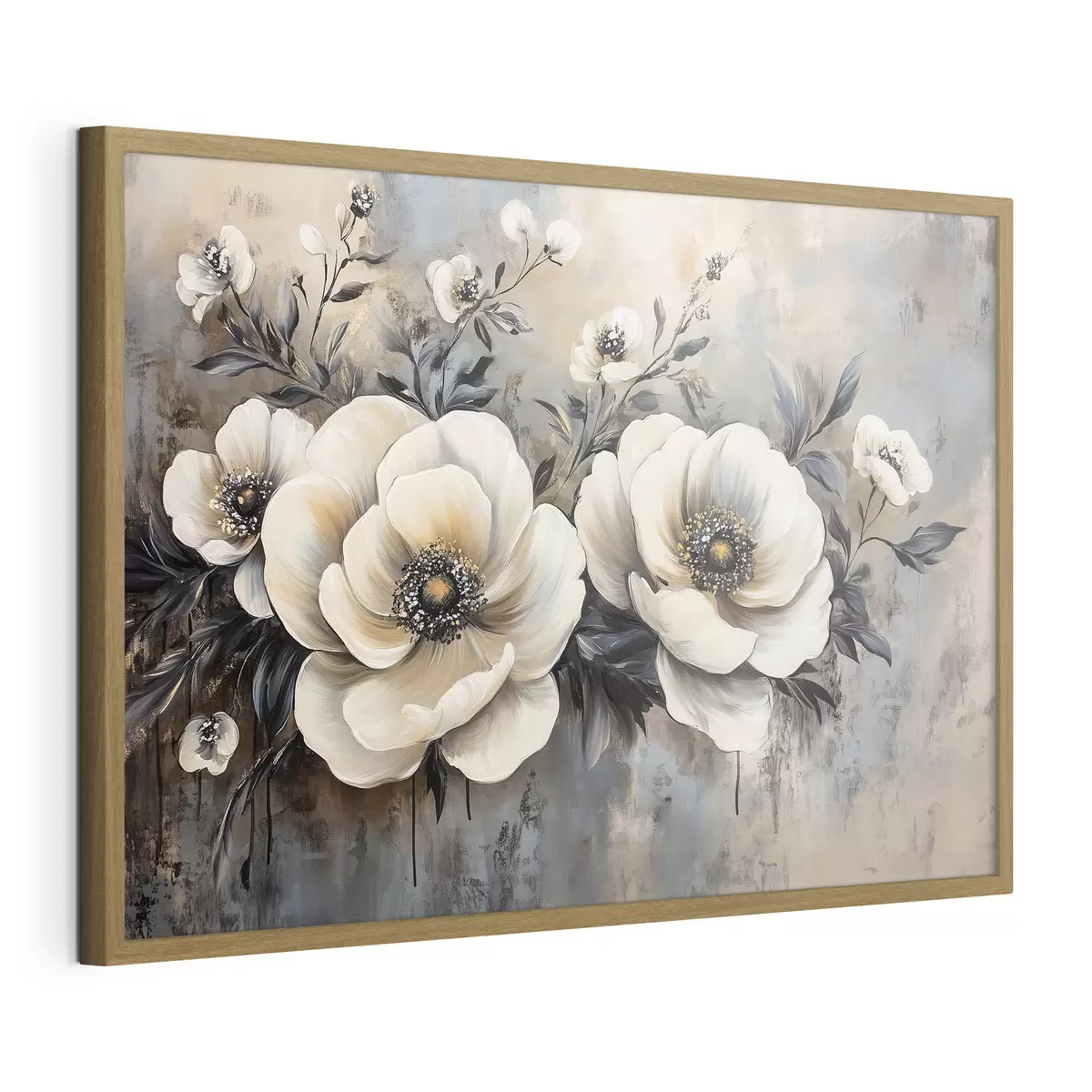 Poster Ramo de flores blancas en estilo vintage f41828