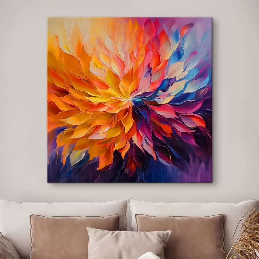 murales de pared Una explosión abstracta de pétalos de colores s41814