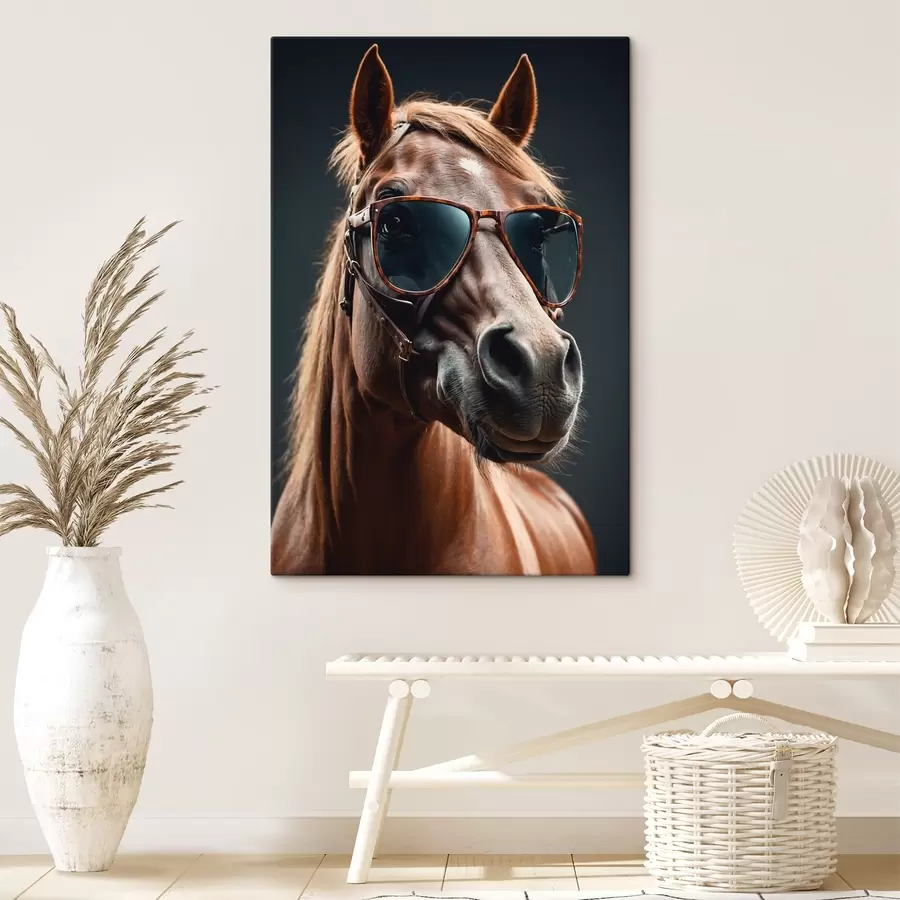 murales de pared Caballo con gafas s41519