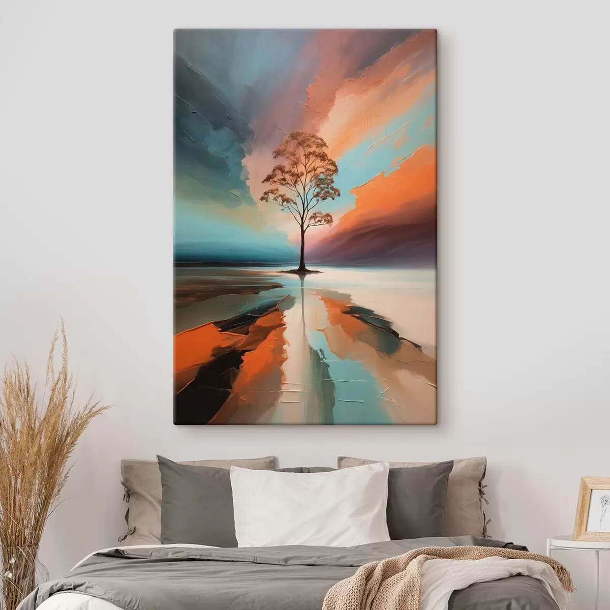 murales de pared Árbol sobre fondo acrílico abstracto s41581