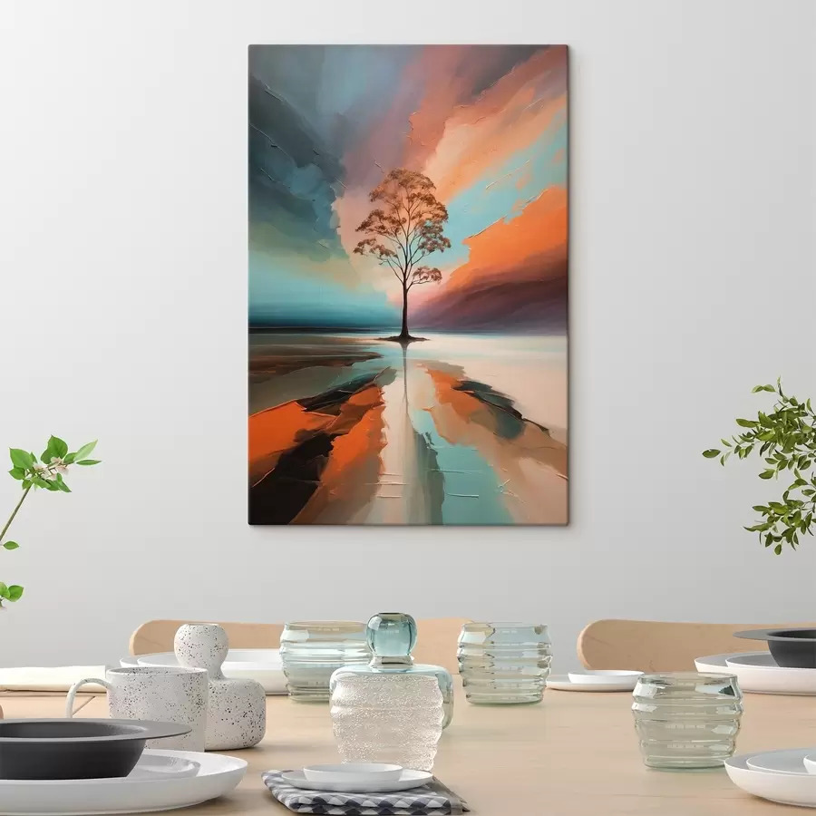 murales de pared Árbol sobre fondo acrílico abstracto s41581