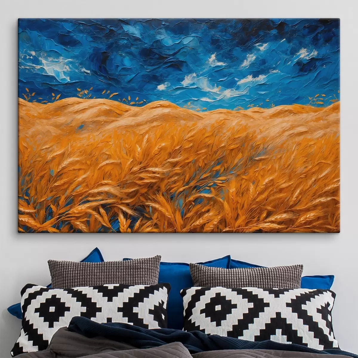 murales de pared Campo de trigo al óleo s41584