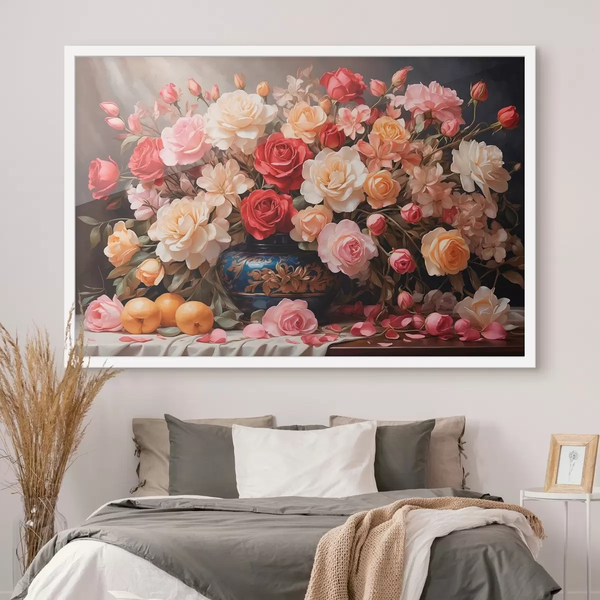 Poster Ramo de flores en jarrón volumétrico azul f41518