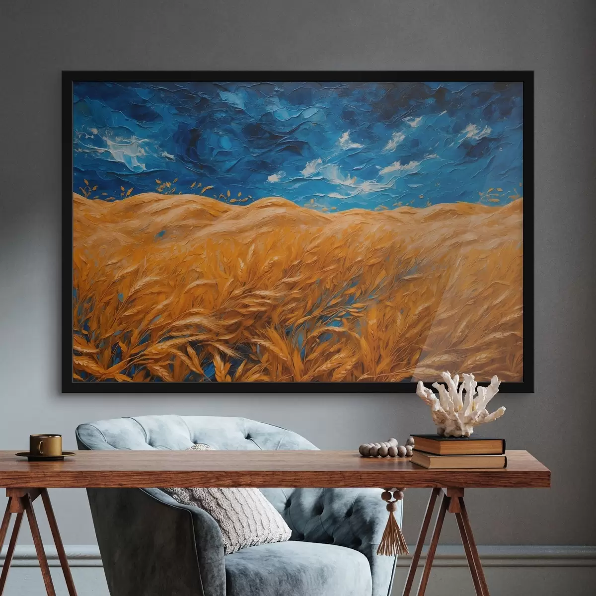 Poster Campo de trigo al óleo f41584