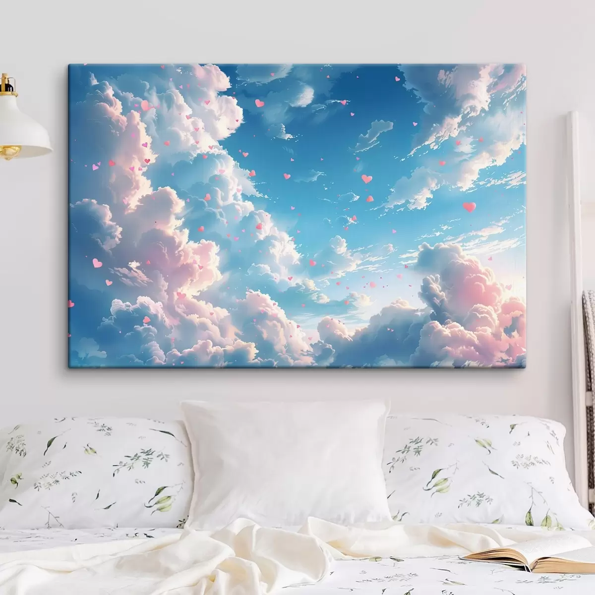 murales de pared Cielo azul con corazones en estilo anime s41864