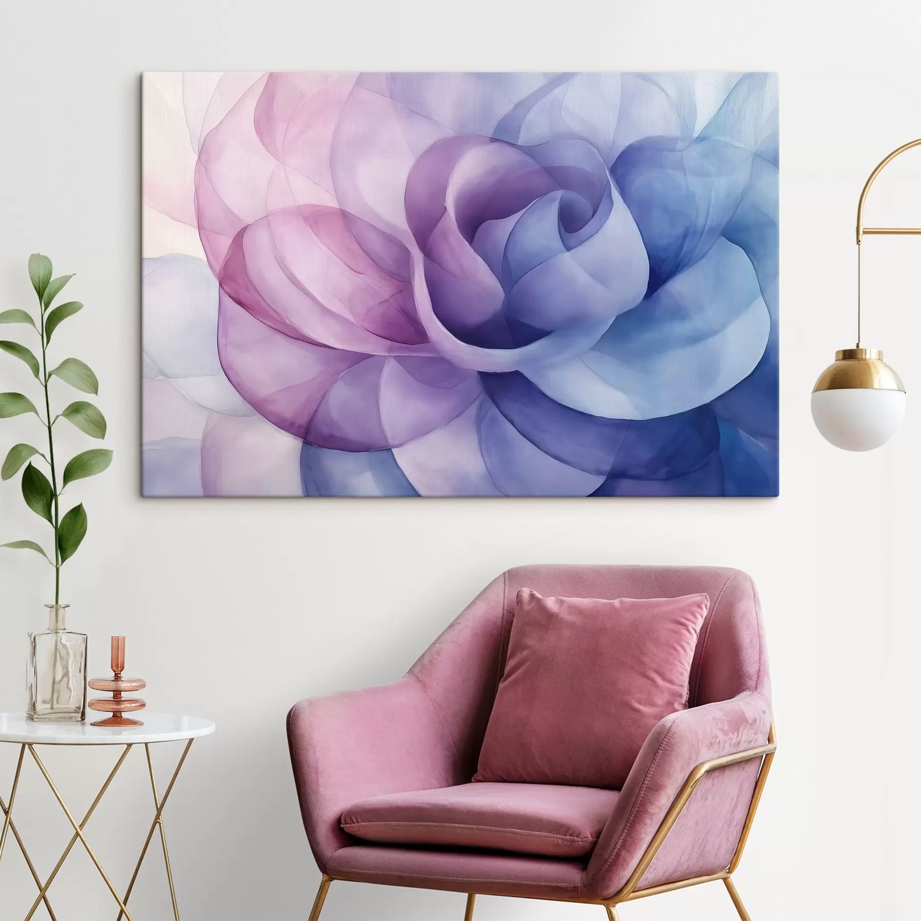 murales de pared Flor azul-violeta en estilo acuarela s41869